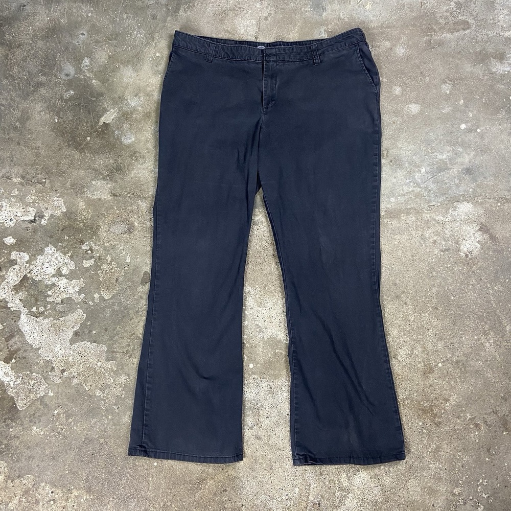 Dickies‎ Crafted For Women Chino Pants Size 18R Dark Gray Flared Leg Slim Fit